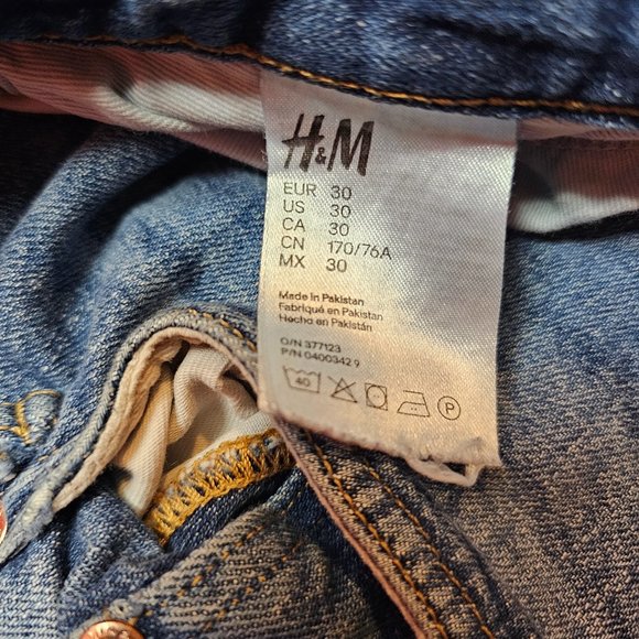 H&M & Denim Jeans straight leg dark wash Size 30 - Picture 4 of 6